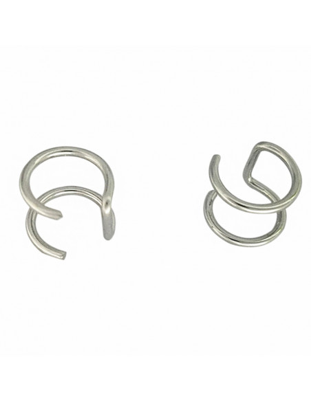 Cercel ear cuff, model dublu cu inele