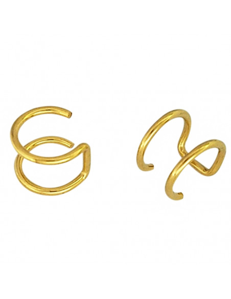 Cercel ear cuff, model dublu cu inele