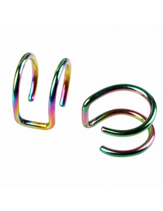 Cercel ear cuff, model dublu cu inele 2