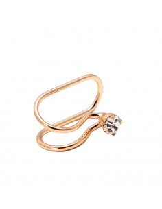 Cercel ear cuff, model simplu cu cristal rotund, foarte mic si delicat