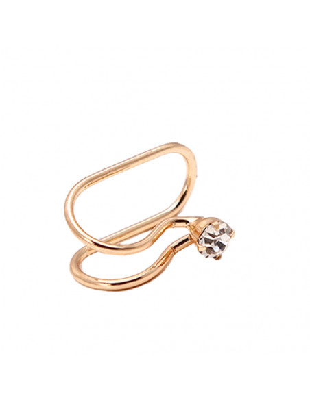 Cercel ear cuff, model simplu cu cristal rotund, foarte mic si delicat