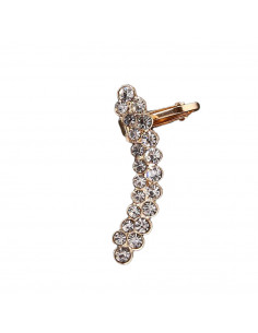 Cercel ear cuff elegant, doua randuri arcuite cu cristale zig zag 2