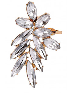 Cercel ear cuff statement, Winter Flower, cu cristale albe ascutite