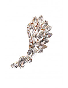 Cercel ear cuff statement, Calla Blossom, cu cristale albe ascutite