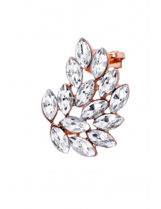 Cercel ear cuff statement, Glass Wing, cu cristale albe cat-eye