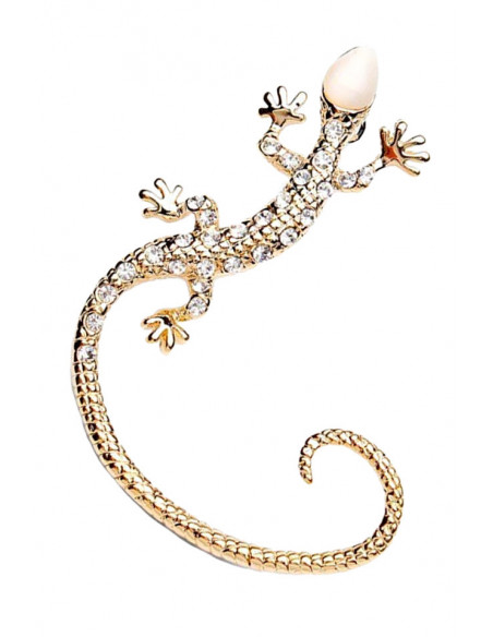 Cercel tip ear cuff, model soparla cu cristale