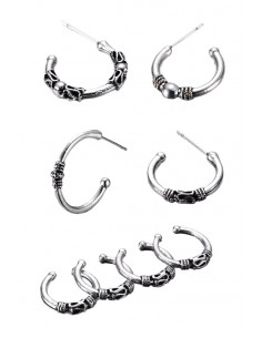 Set 8 cercei si ear cuff, cercuri cu model etnic 2