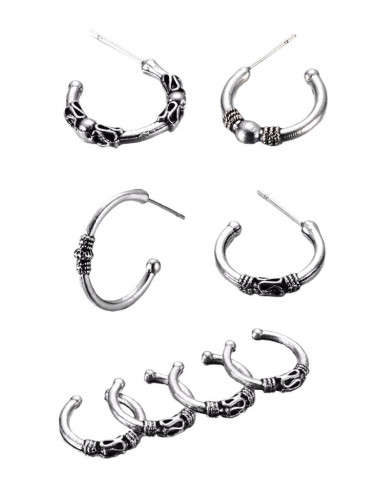 Set 8 cercei si ear cuff, cercuri cu model etnic