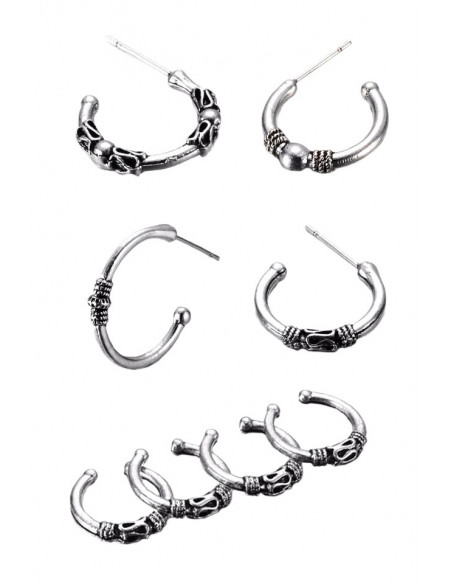 Set 8 cercei si ear cuff, cercuri cu model etnic