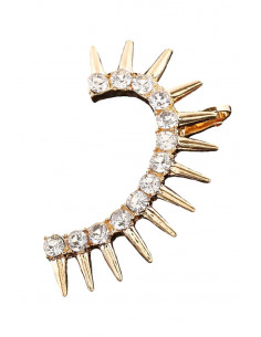 Cercel ear cuff pe toata urechea, cristale albe si tepi
