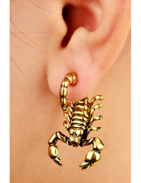 Cercel ear cuff, scorpion cu coada arcuita