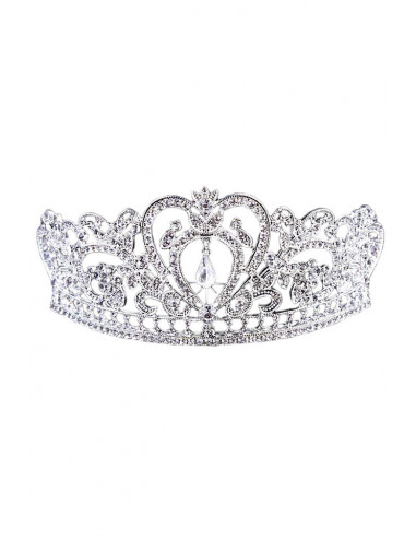 Tiara eleganta Queen Victoria, ramurele cu flori, inimioara si cristale
