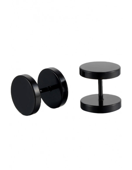 Cercei punk, ear plugs fake rotunzi negri