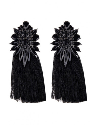 Cercei luxury Halley, cu cristale rotunde si cat-eye fatetate