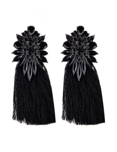 Cercei luxury Halley, cu cristale rotunde si cat-eye fatetate