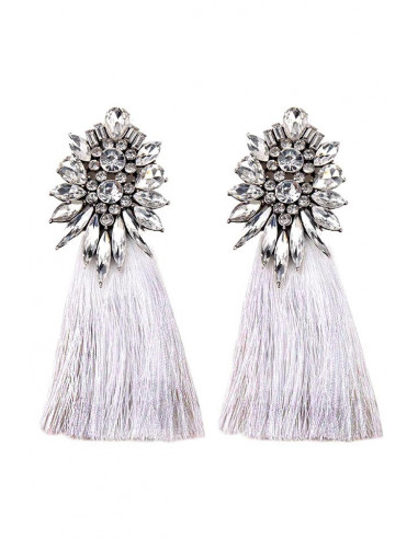 Cercei luxury Halley, cu cristale rotunde si cat-eye fatetate