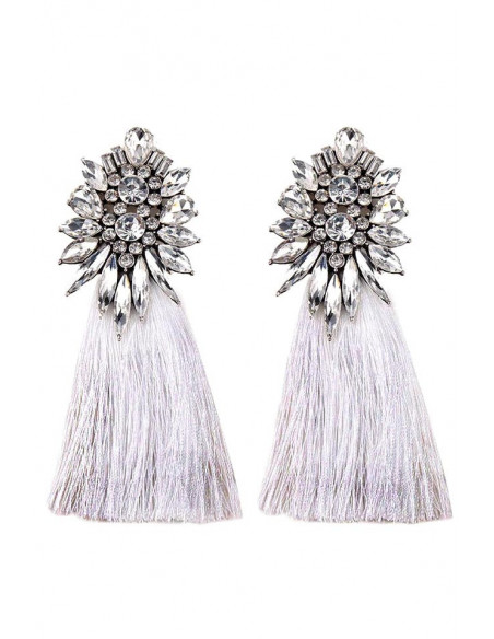 Cercei luxury Halley, cu cristale rotunde si cat-eye fatetate