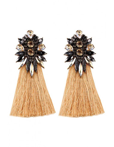 Cercei luxury Halley, cu cristale rotunde si cat-eye fatetate