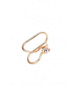 Cercel ear cuff, model cu fluturas si cristal, foarte mic si delicat