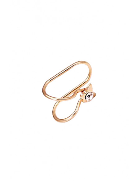 Cercel ear cuff, model cu fluturas si cristal, foarte mic si delicat