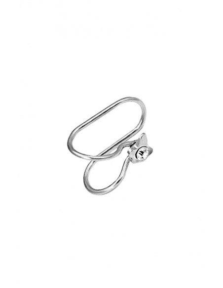 Cercel ear cuff, model cu fluturas si cristal, foarte mic si delicat