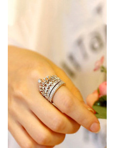 Set 2 inele elegante cu cristale Crown Jewel 2