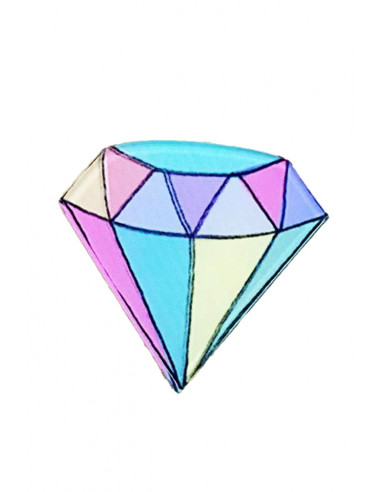 Pin fashion Diamond Girl, din plastic, multicolor, stil hipster