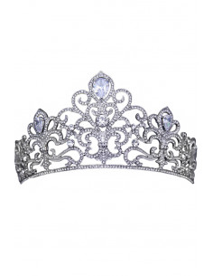 Tiara eleganta Anastasia, model baroc, cristale rotunde si zirconii cubice