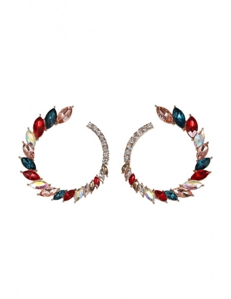 Cercei luxury Unending Sparkle, rotunzi, cu cristale fatetate ascutite