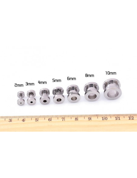 Flesh Tunnel cu filet din otel, ear expander, pierce ureche