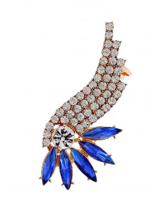 Cercel tip ear cuff, Bird of Paradise cu cristale ascutite