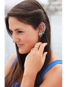 Cercel ear cuff, model Blue Lyre Bird 2