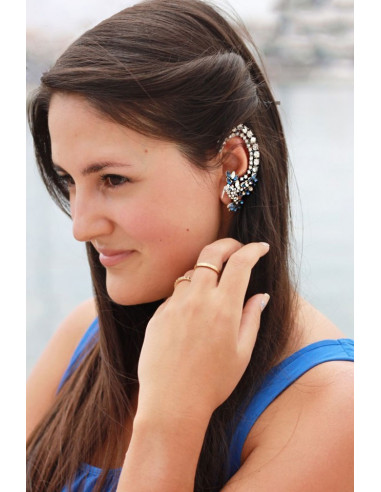 Cercel ear cuff, model Blue Lyre Bird