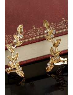 Cercei ear cuff pereche, ramurele cu mici cristale 2