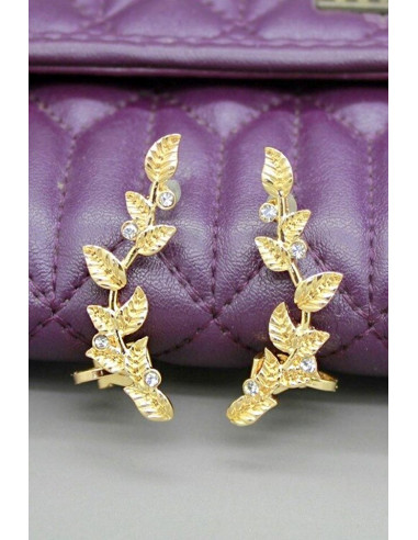 Cercei ear cuff pereche, ramurele cu mici cristale