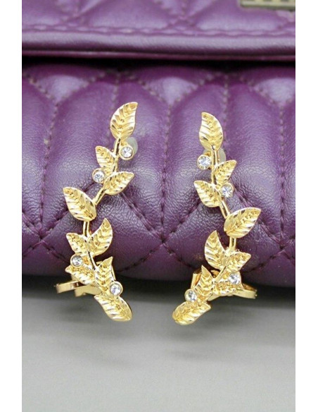 Cercei ear cuff pereche, ramurele cu mici cristale