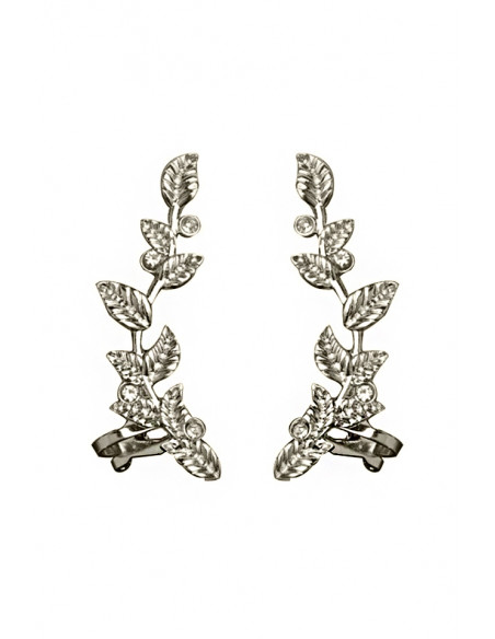 Cercei ear cuff pereche, ramurele cu mici cristale