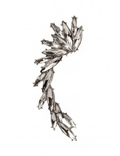Cercel ear cuff Spike, cu cristale albe ascutite, arcuit pe ureche 2