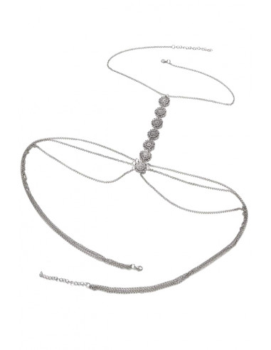 Lant pentru corp statement, lanturi si medalioane florale