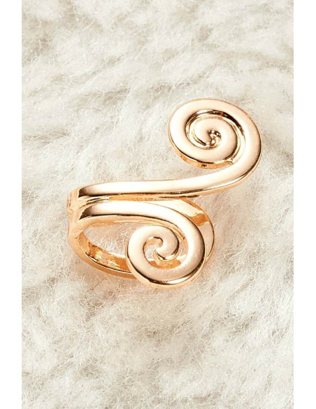 Cercel ear cuff, spirala dubla plata