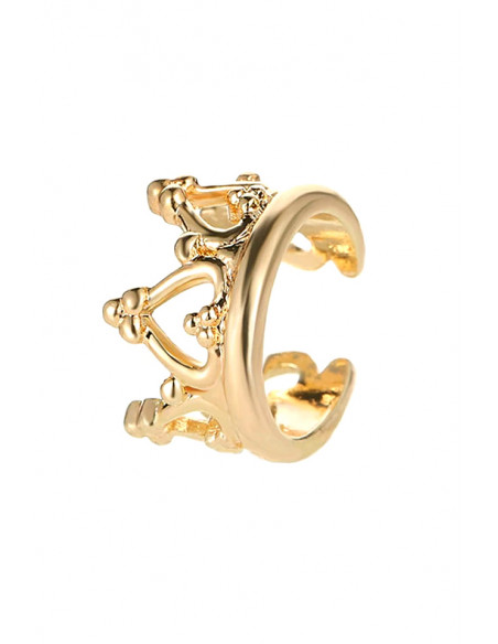 Cercel ear cuff, coronita lata, cu inimioare