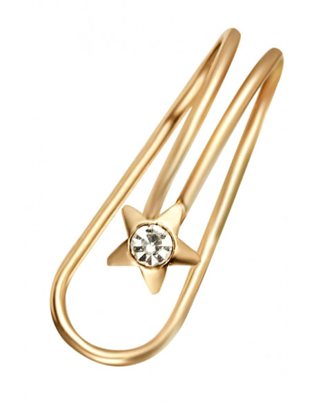 Cercel ear cuff, model cu steluta si cristal, foarte mic si delicat