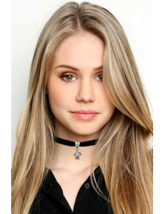 Colier choker din catifea neagra, cu medalion Testoasa