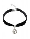 Colier choker din catifea neagra, cu medalion Copacul Vietii