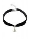 Colier choker din catifea neagra, cu medalion Triquetra