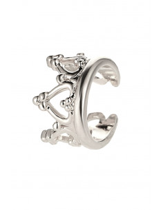 Cercel ear cuff, coronita lata, cu inimioare 2