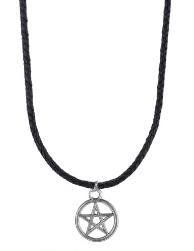 Snur negru cu medalion Pentagrama