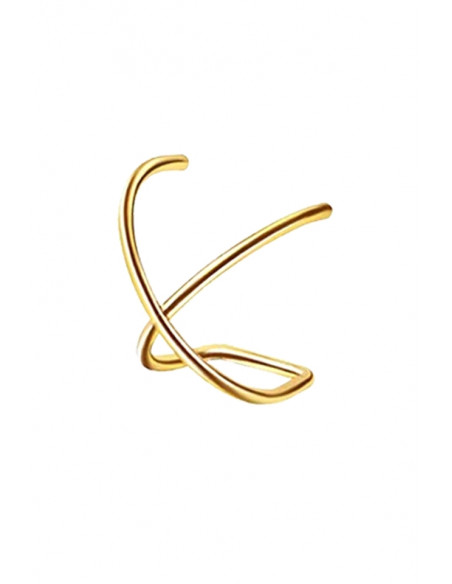 Cercel ear cuff, model dublu cu inele intersectate