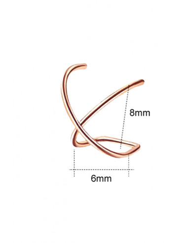 Cercel ear cuff, model dublu cu inele intersectate
