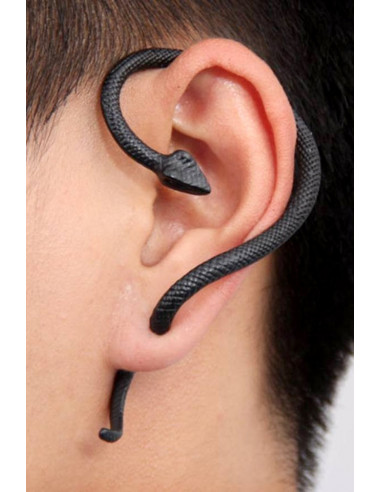 Cercei tip ear cuff, sarpe piton, prindere dubla, pe ureche